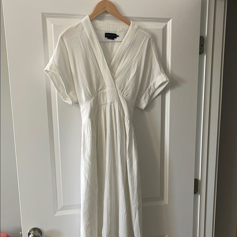 Carolina Maternity White Wrap Dress